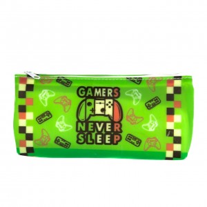 Пенал-косметичка Kidis Gamers Never Sleep 19 х 9 см силікон зелений