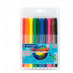 Фломастери 10 кольорів Centropen 7550/10 ТП Colour World змиваємі