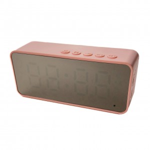 Колонка портативна з годинником Kimiso K-12 Bluetooth рожевий