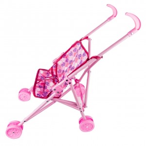 Іграшкова коляска для ляльок 23 х 38 х 55 см рожевий