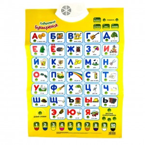 Плакат учнівський Алфавіт російський 60 х 45 Play Smart зі звуковими ефектами