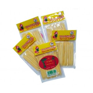 Зубочистки Toothpick делюкс, бамбукові, тонкі, 65мм, 10шт.