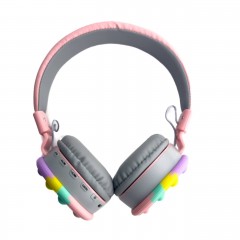 Навушники дитячі бездротові накладні POP IT AKZ K29 FM MP3 Bluetooth рожевий