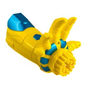 Іграшка-генератор мильних бульбашок Рука 658 зі світловими ефектами 21 см жовтий