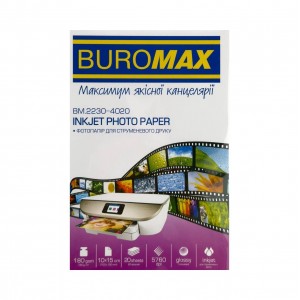 Фотопапір глянцевий 20 шт 100 х 150 мм BUROMAX 2230-4020