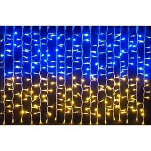 Світлодіодна гірлянда завіса-водоспад прозорий дріт 3 м х 2 м Magic Lights "Прапор України" 120 LED мульти