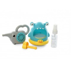 Набір іграшок для купання Акула 2 предмети генератор піни блакитний з сірим