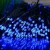 Світлодіодна гірлянда-нитка чорний дріт 100 LED Euro Led 10 м 8 режимів вулична синій
