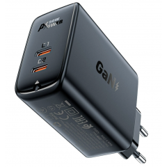 Мережевий зарядний пристрій ACEFAST A29 PD50W GaN (USB-C+USB-C) dual port charger Black new