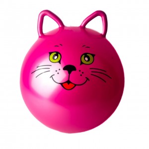 М'яч для фітнесу дитячий Котик з вушками 35 см рожевий