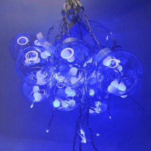 Світлодіодна гірлянда-бахрома прозорий дріт великі кулі 10 LED Magic Lights 3 м синій
