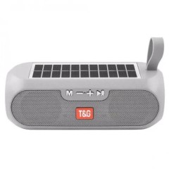 Колонка портативна з сонячною панеллю T&G TG182 Bluetooth FM сірий