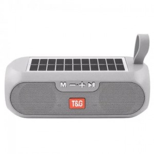 Колонка портативна з сонячною панеллю T&G TG182 Bluetooth FM сірий
