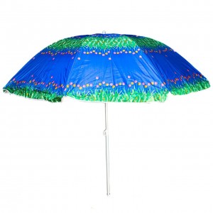 Пляжна садова парасолька 2 м Best-12 Тюльпани Anti-UV з нахилом різнокольоровий
