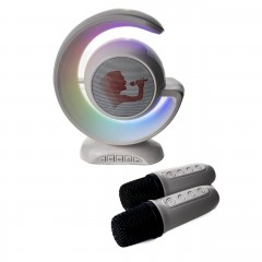 Колонка портативна з мікрофонами YS-110 Bluetooth LED білий