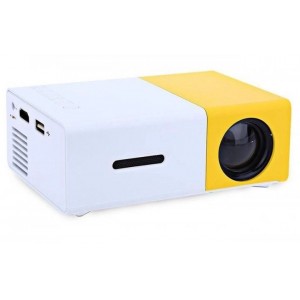 Проектор портативний UKC YG-300 LED з динаміком білий з жовтим
