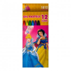Олівці кольорові 12 шт Oil Pastels WL8812 Принцеси воскові 12 кольорів
