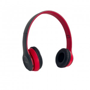 Навушники бездротові накладні MDR P47 MP3 Bluetooth чорний з червоним