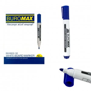 Маркер перманентний синій BUROMAX BM8800-02 для фліпчарту 2-4 мм