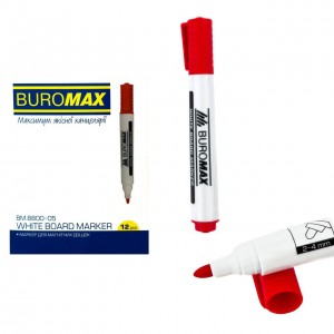 Маркер перманентний червоний BUROMAX BM8800-05 для фліпчарту 2-4 мм