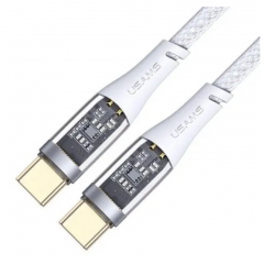 Кабель Usams US-SJ574 Type-C To Type-C PD 100W Aluminum alloy Transparent Data Cable --Icy Series  1.2m new