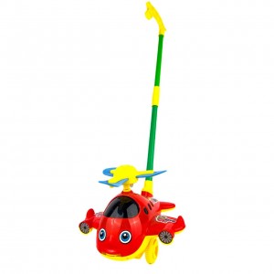 Іграшка-каталка Вертоліт з ручкою 51 см різнобарвний