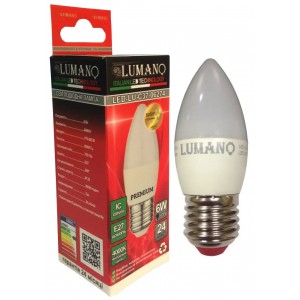 Лампа світлодіодна LED Lumano ДС C37 E27 6W 4000K 540Lm 06274 нейтральне біле