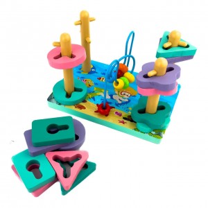 Ігровий набір сортер Забавки Limo Toy MD-2112 з лабіринтом 16 фігур дерево різнобарвний