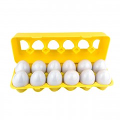 Ігровий набір сортер Яйце-пазл LB33-3-DF11-16-17 пластик 12 шт жовтий з білим