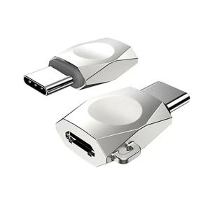 Перехідник Hoco UA8 micro USB F/USB Type-C M сріблястий