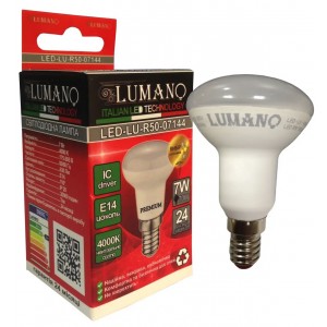 Лампа світлодіодна LED Lumano R50 E14 7W 4000K 630Lm 07144 нейтральний білий