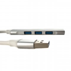 USB-хаб 4 порти сріблястий