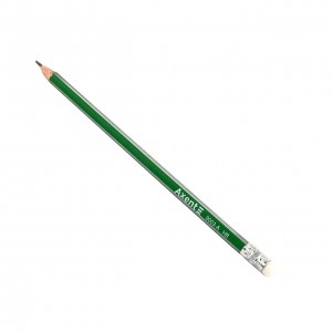 Олівець простий Axent 9003-А НВ графітний з гумкою зелений