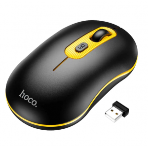Миша Hoco GM21 Platinum 2.4G business wireless mouse Black Yellow new