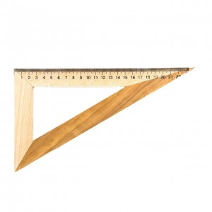 Лінійка канцелярська 23 см трикутник дерев'яний коричневий