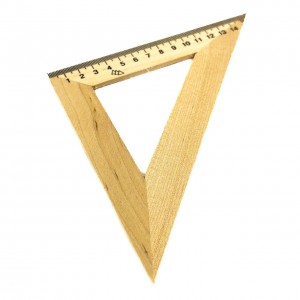 Лінійка канцелярська 15 см трикутник дерев'яний коричневий