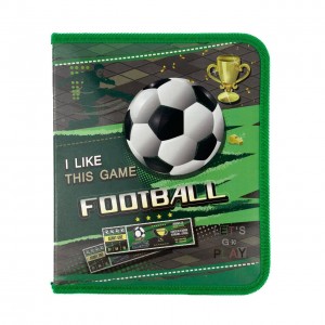 Папка для зошитів В5 KIDIS Football на блискавці картон зелений