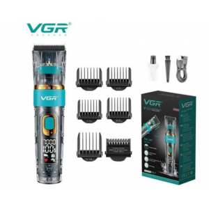 Акумуляторна машинка для стрижки волосся та бороди VGR V-695 з LED-дисплеєм new