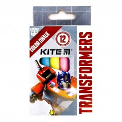 Крейда кольорова 12 шт Kite TF21-075 Transformers кругла 6 кольорів