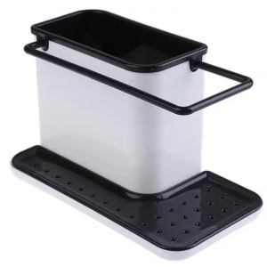 Органайзер на раковину для миючих засобів 3in1 Daily Use для щіток, губок, мила та рушників Чорно-білий new