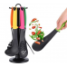 Набір кухонних лопаток та ложок Zepline ZP-025 на підставці 6 предметів, чорний з кольоровими ручками
