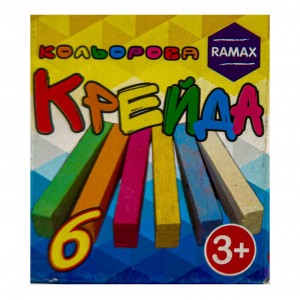 Крейда кольорова 6 шт Ramax квадратна 6 кольорів