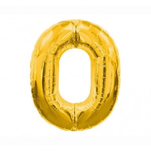 Шарик Цифра "0" (45 см) цвет золото
