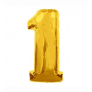 Шарик Цифра "1" (75 см) цвет золото