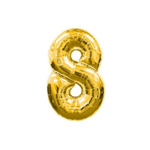 Шарик Цифра "8" (45 см) цвет золото