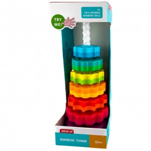 Іграшкова пірамідка Rainbow Tower 17403 шестерні пластик 6 кілець 41 см різнобарвний
