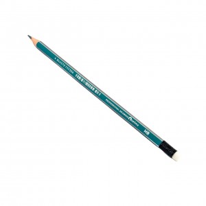 Олівець простий Optima 15530 HB графітний з гумкою зелений