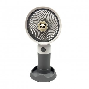 Вентилятор портативний Mini-Fan YM88154 діаметр 8.5 з підставкою білий з сірим