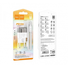 Мережевий зарядний пристрій HOCO C125A Transparent tribute single-port PD20W charger set(Type-C to Type-C) Transparent Black new