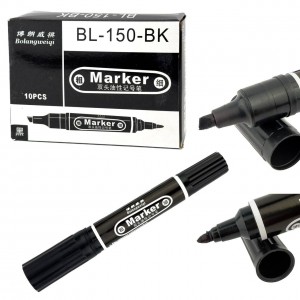Маркер перманентний чорний Bolangweiqi BL-150-BK двосторонній 1-4 мм